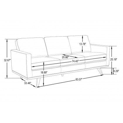 LeisureMod Chester Modern Leather Sofa With Birch Wood Base - Gray