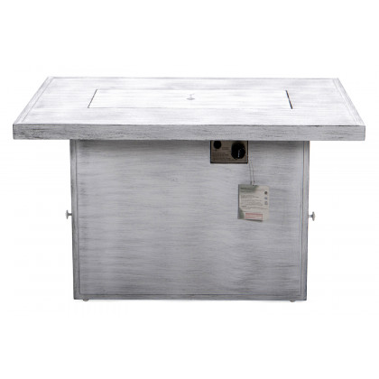 LeisureMod Chelsea 7-Piece Patio Sectional and Fire Pit Table In Weathered Gray Aluminum with Cushions - Green