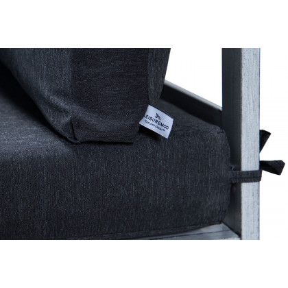 LeisureMod Chelsea 6-Piece Patio Sectional In Weathered Gray Aluminum with Cushions - Black