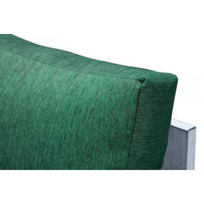 LeisureMod Chelsea 6-Piece Patio Sectional In Weathered Gray Aluminum with Cushions - Green