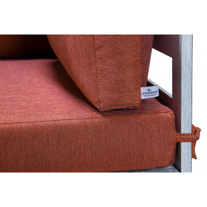 LeisureMod Chelsea 6-Piece Patio Sectional In Weathered Gray Aluminum with Cushions - Orange