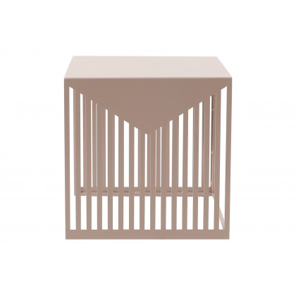 LeisureMod Cisco Modern Square Steel Side Table With Powder Coated Finish - Brown
