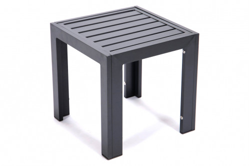 LeisureMod™ Chelsea Modern Aluminum Patio Side Table - Black