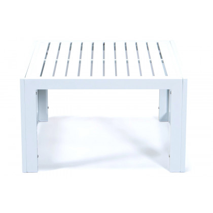 LeisureMod Chelsea Aluminum Patio Coffee Table - White