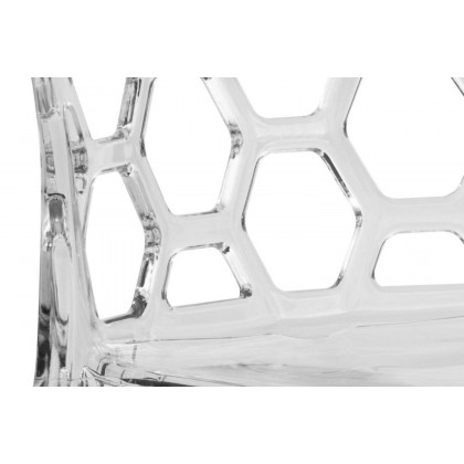LeisureMod Dynamic Modern Honeycomb Design Dining Side Chair - Clear