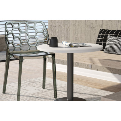 LeisureMod Dynamic Modern Honeycomb Design Dining Side Chair - Black