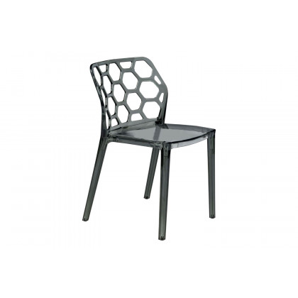LeisureMod Dynamic Modern Honeycomb Design Dining Side Chair - Black
