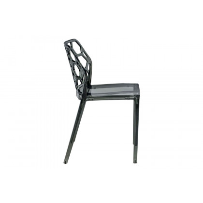 LeisureMod Dynamic Modern Honeycomb Design Dining Side Chair - Black