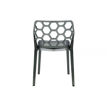 LeisureMod Dynamic Modern Honeycomb Design Dining Side Chair - Black