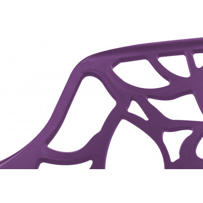 LeisureMod Devon Modern Flower Design Outdoor Aluminum Dining Armchair - Purple