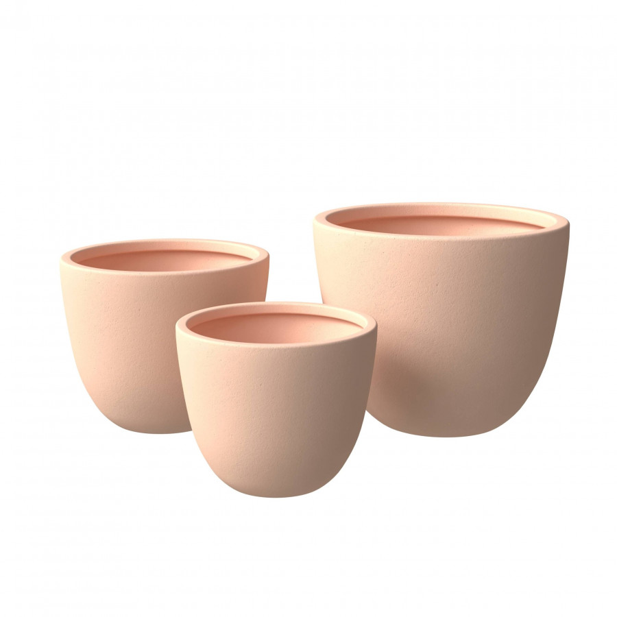 LeisureMod Dahlia Modern Fiberstone and MgO Clay Planters Pot (Set of 3) - Terracotta