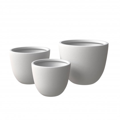 LeisureMod - Dahlia Modern Fiberstone and MgO Clay Planters Pot (Set of 3)