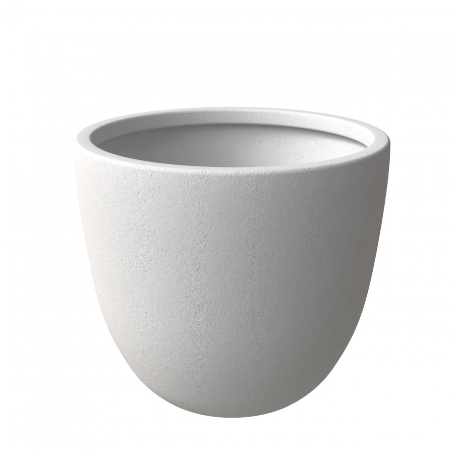 LeisureMod Dahlia Modern 11" Fiberstone and MgO Clay Planter Pot - White