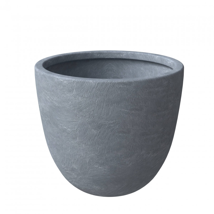 LeisureMod Dahlia Modern 16" Fiberstone and MgO Clay Planter Pot - Aged Concrete