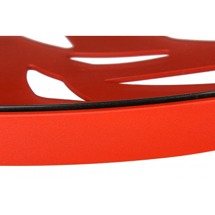 LeisureMod Devon Tree Design Glass Top Aluminum Base Outdoor End Table - Red