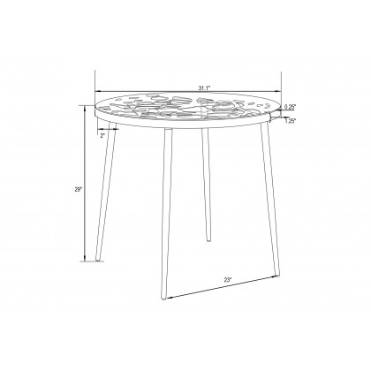 LeisureMod Devon Modern 5-Piece Aluminum Patio Dining Set with Dining Table and 4 Stackable Flower Design Chairs - White