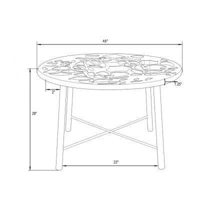 LeisureMod Devon Modern 7-Piece Aluminum Outdoor Dining Set with Dining Table and 6 Stackable Flower Design Chairs - Brown