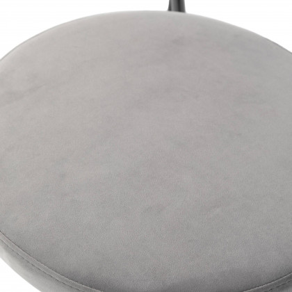 LeisureMod Euston Modern Wicker Dining Chair With Velvet Round Seat - Gray