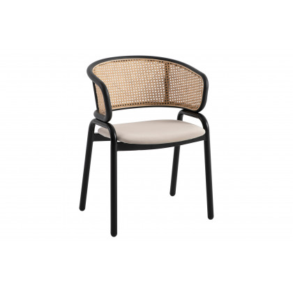 LeisureMod - Ervilla Modern Dining Chair With Stainless Steel Legs Velvet Seat And Wicker Back (Set Of 4)
