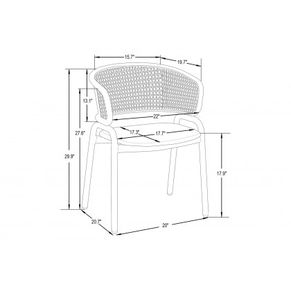 LeisureMod Ervilla Modern Dining Chair With Stainless Steel Legs Velvet Seat And Wicker Back (Set Of 4) - Gray