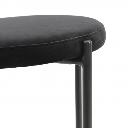 LeisureMod Euston Mid-Century Modern Wicker Bar Stool with Black Powder Coated Steel Frame and Footrest - Black