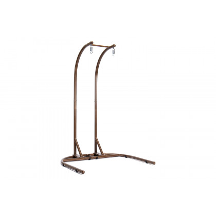 LeisureMod Wicker Hanging Double Egg Beige Swing Chair - Dark Brown
