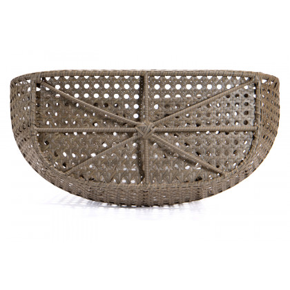 LeisureMod Wicker Hanging Double Egg Beige Swing Chair - Dark Brown
