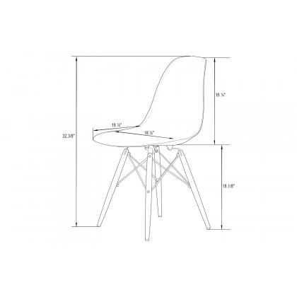 LeisureMod Dover Molded Side Chair - Clear