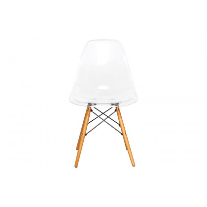 LeisureMod Dover Molded Side Chair - Clear