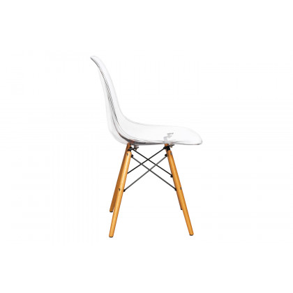 LeisureMod Dover Molded Side Chair - Clear