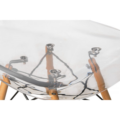 LeisureMod Dover Molded Side Chair - Clear