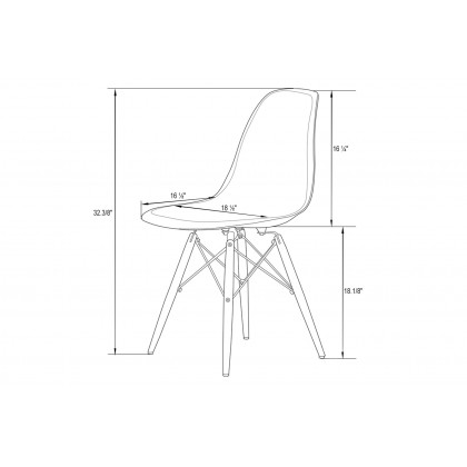 LeisureMod Dover Molded Side Chair (Set Of 2) - Transparent Orange