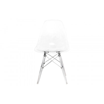 LeisureMod Dover Molded Side Chair with Acrylic Plastic Base - Clear
