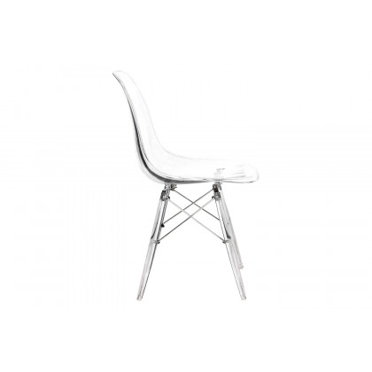 LeisureMod Dover Molded Side Chair with Acrylic Plastic Base - Clear