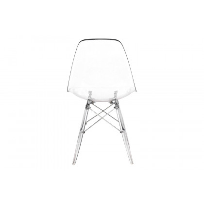 LeisureMod Dover Molded Side Chair with Acrylic Plastic Base - Clear