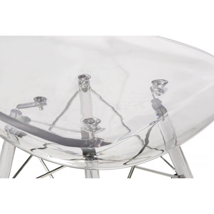 LeisureMod Dover Molded Side Chair with Acrylic Plastic Base - Clear