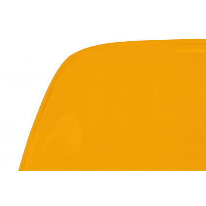 LeisureMod Dover Molded Side Chair With Acrylic Base - Transparent Orange