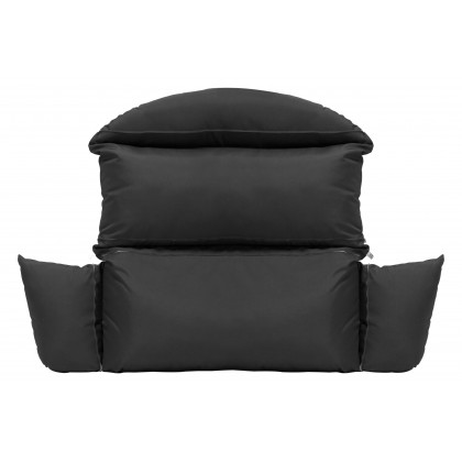 LeisureMod Hanging 2 person Egg Swing Cushion - Black