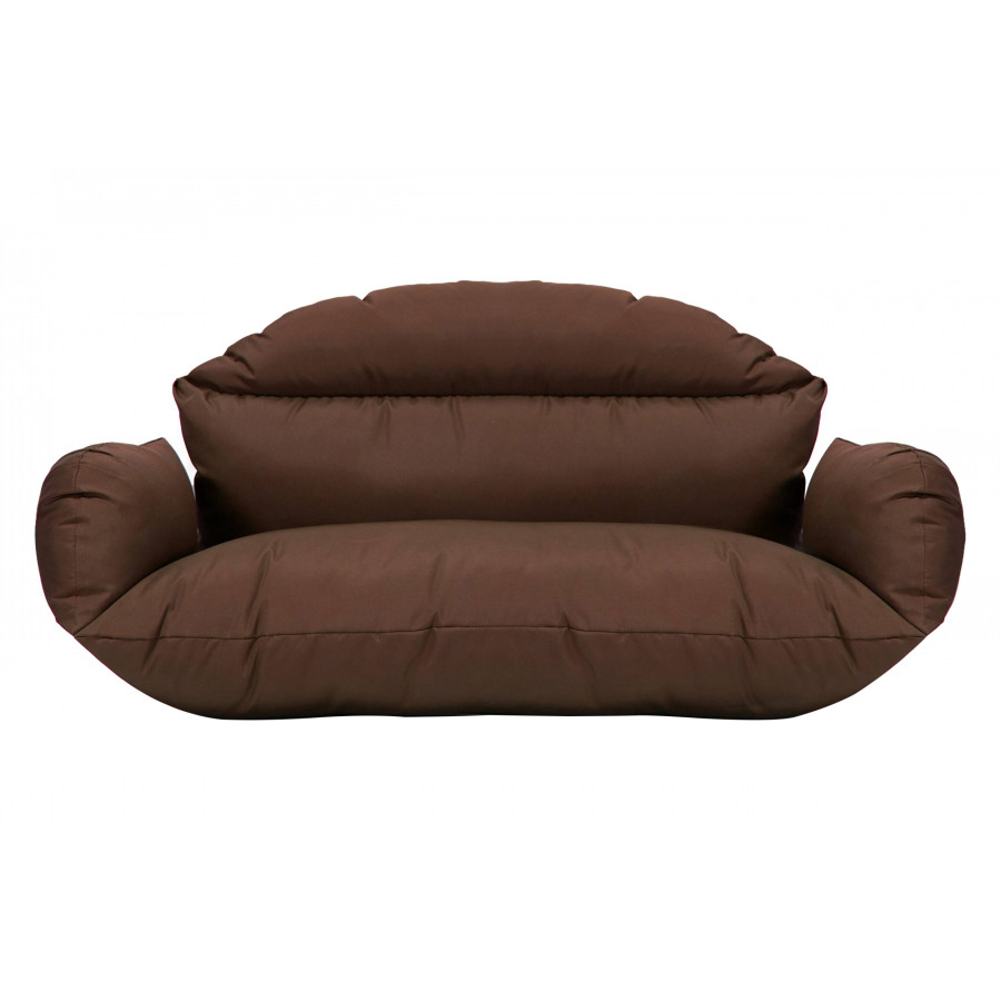 LeisureMod Hanging 2 person Egg Swing Cushion - Brown