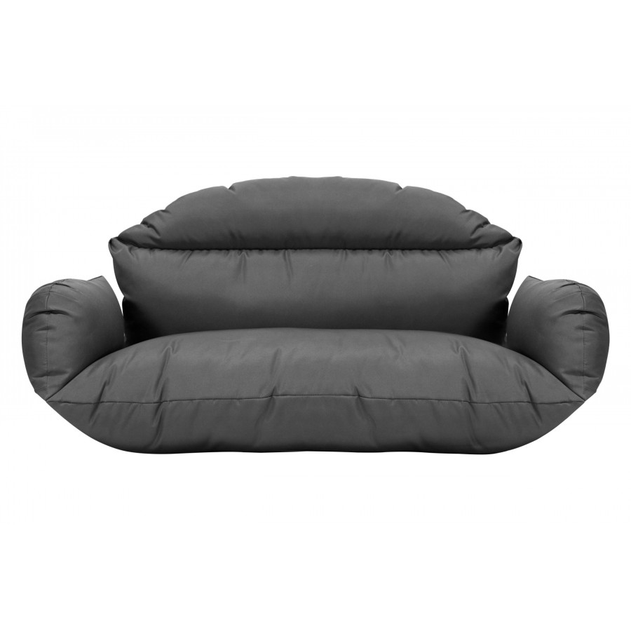 LeisureMod Hanging 2 person Egg Swing Cushion - Dark Gray