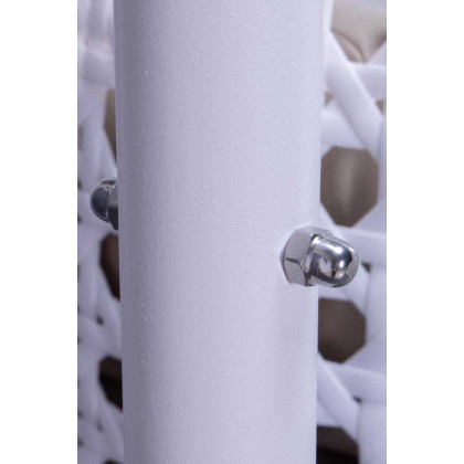 LeisureMod Modern White Wicker Hanging Double Seater Egg Swing Chair - Taupe