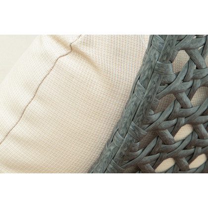 LeisureMod Modern Charcoal Wicker Hanging Double Seater Egg Swing Chair - Beige