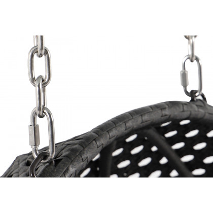 LeisureMod Modern Charcoal Wicker Hanging Double Seater Egg Swing Chair - Beige