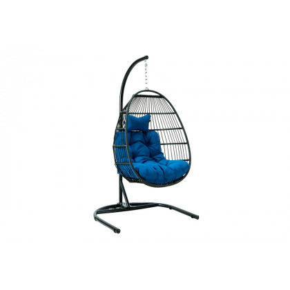 LeisureMod Wicker Folding Hanging Egg Swing Chair - Cherry