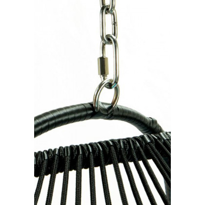 LeisureMod Wicker Folding Hanging Egg Swing Chair - Dark Gray