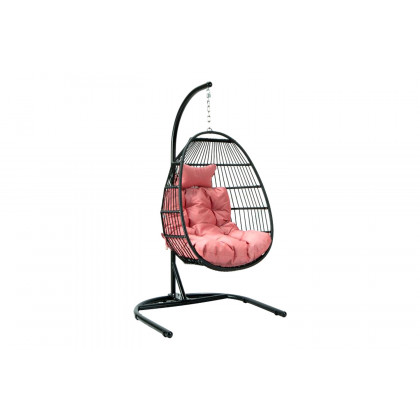 LeisureMod - Wicker Folding Hanging Egg Swing Chair