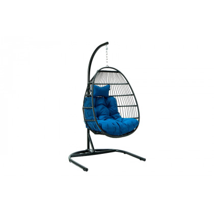 LeisureMod - Wicker Folding Hanging Egg Swing Chair