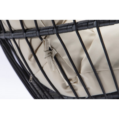 LeisureMod Wicker 2 Person Double Folding Hanging Egg Swing Chair - Beige