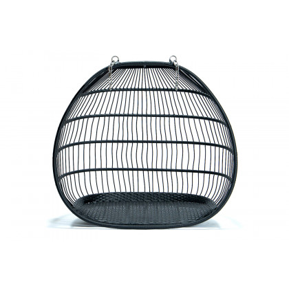 LeisureMod Wicker 2 Person Double Folding Hanging Egg Swing Chair - Beige