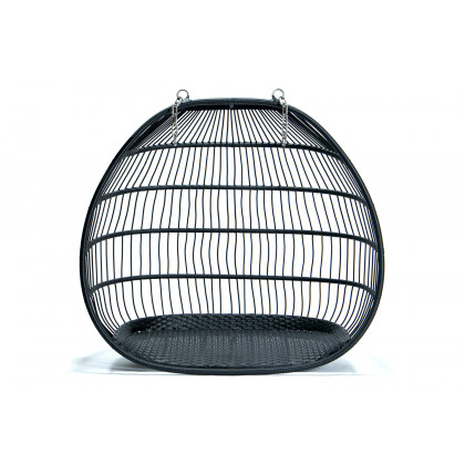 LeisureMod Wicker 2 Person Double Folding Hanging Egg Swing Chair - Cherry
